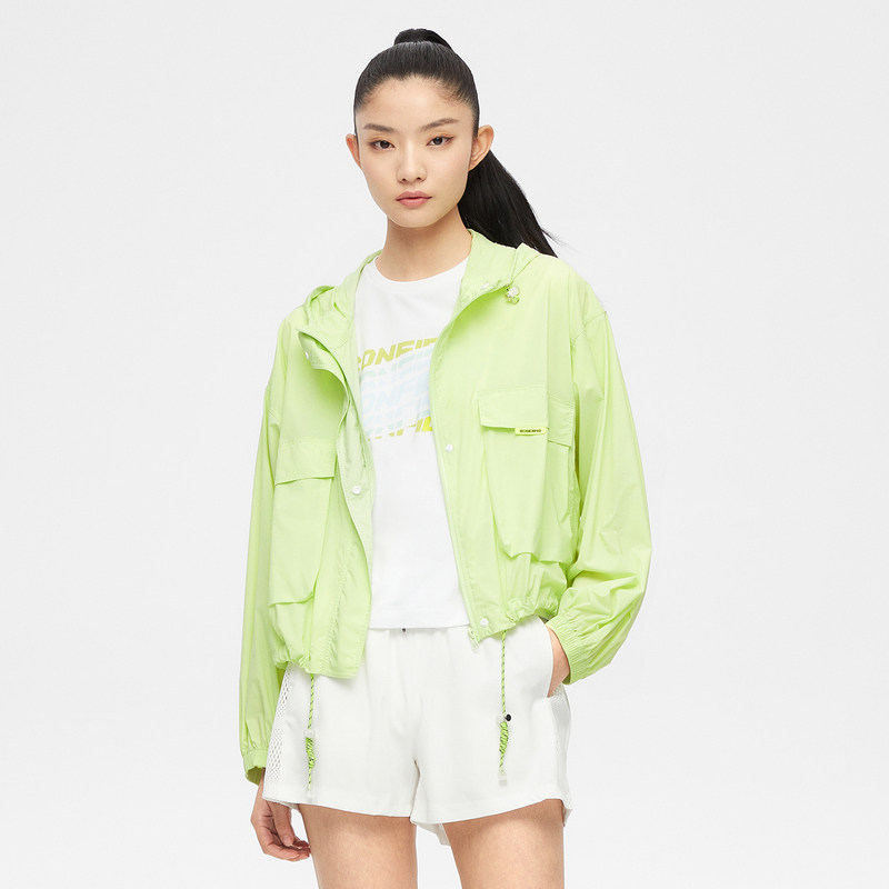 波司登衣爽连帽排汗透气门襟双重滑连防晒2022时尚防晒服