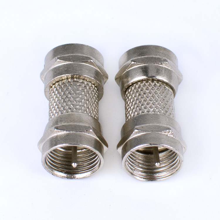 英制螺纹头公对公双针公头直通接头机顶盒双通连接器