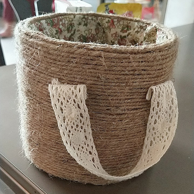 Jute twine hand-made diy weaving wicker net balcony vegetable hanging seedling rope retro decoration fine jute thread ball Jute twine hand-made diy weaving wicker net balcony vegetable hanging seedling rope retro decoration fine jute thread ball