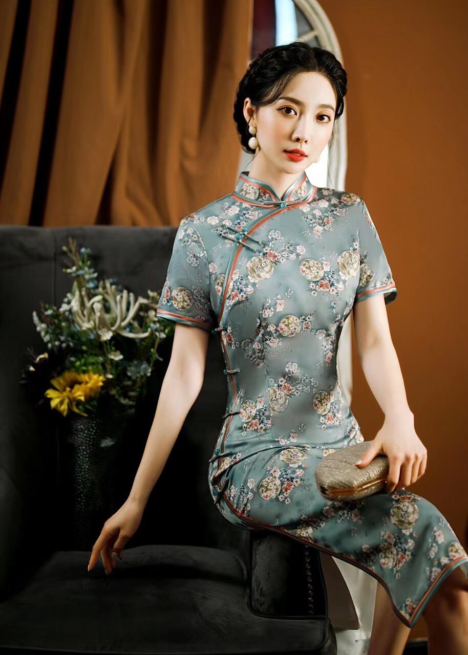 壹念定制高级青花瓷浪漫旗袍连衣裙旗袍