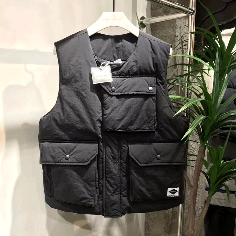 潮牌新款男女士90%白鸭绒羽绒服马甲外套 潮流百搭多口袋学生马褂