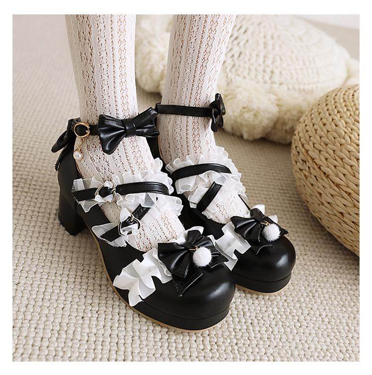 lo鞋小高跟鞋仙女包头凉鞋女夏大学生jk鞋子时装凉鞋