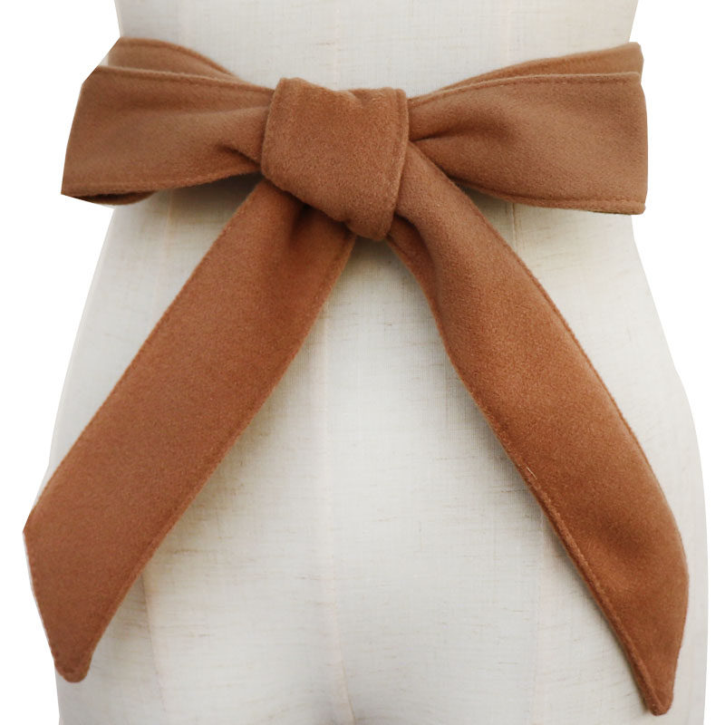 双面大衣腰带毛呢男女通用装饰蝴蝶结绑带黑色腰带