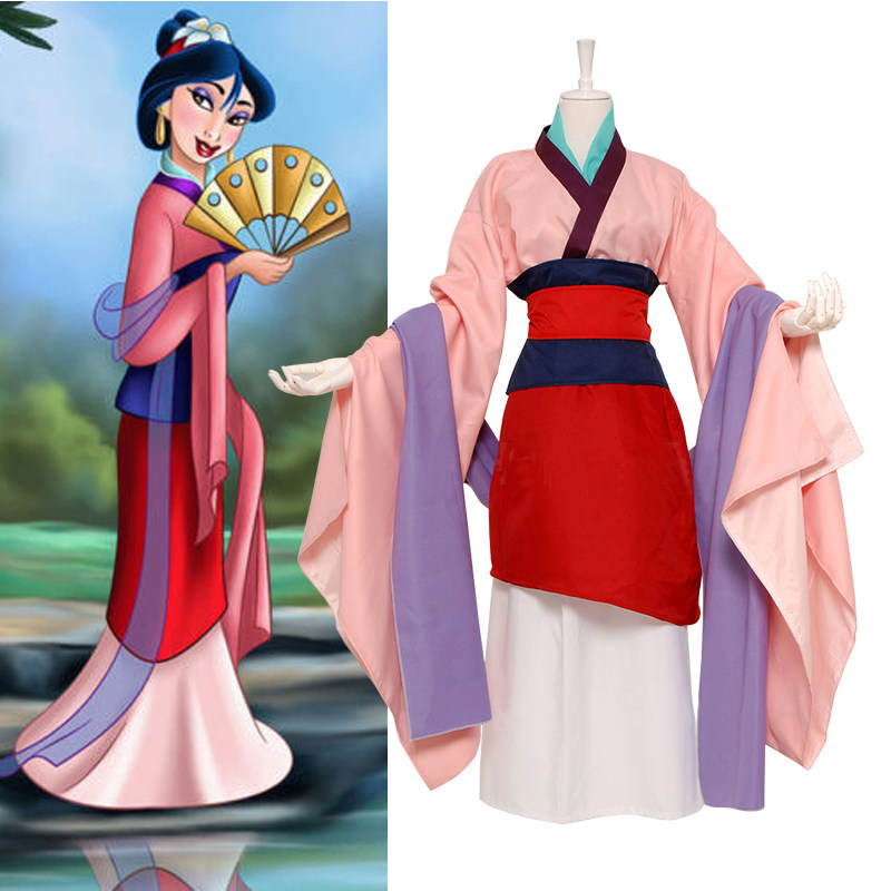 迪士尼disneycosplay女装迪斯尼动漫花木兰和服万圣节演出服cosplay