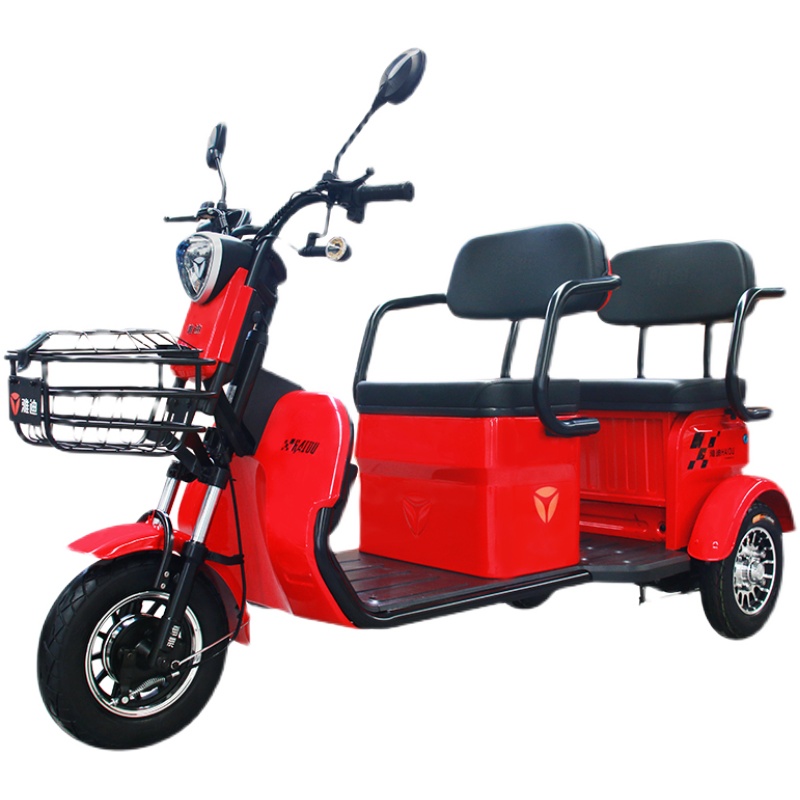 雅迪电动车三轮车电瓶车老人接送孩子孩子家家用多人电动三轮车
