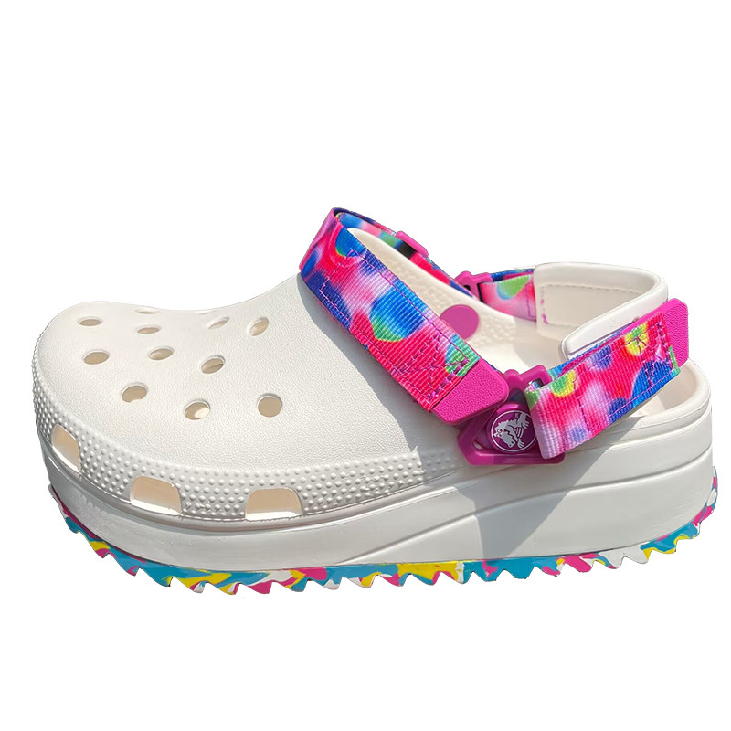 2022crocs新款情侣粗跟极光酷走炫彩洞洞防滑洞洞鞋