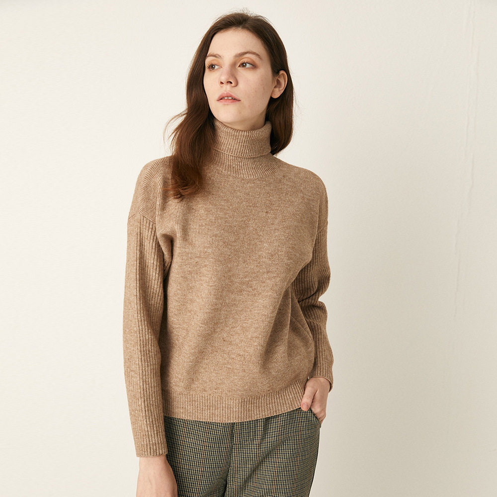 高领毛衣保暖宽松翻领2021秋冬季新品女装新款毛针织衫