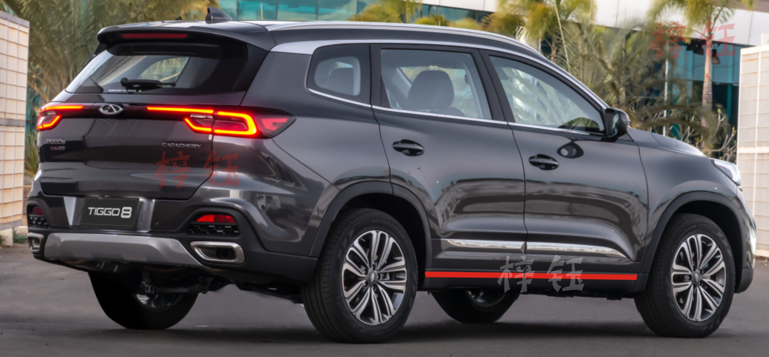 瑞虎8plus个性改装侧裙下彩条拉花通用装饰贴纸汽车装饰贴