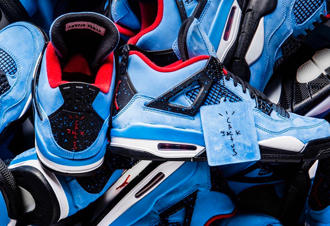 jordan4travisscottts联名aj4冰蓝男女运动篮球篮球鞋