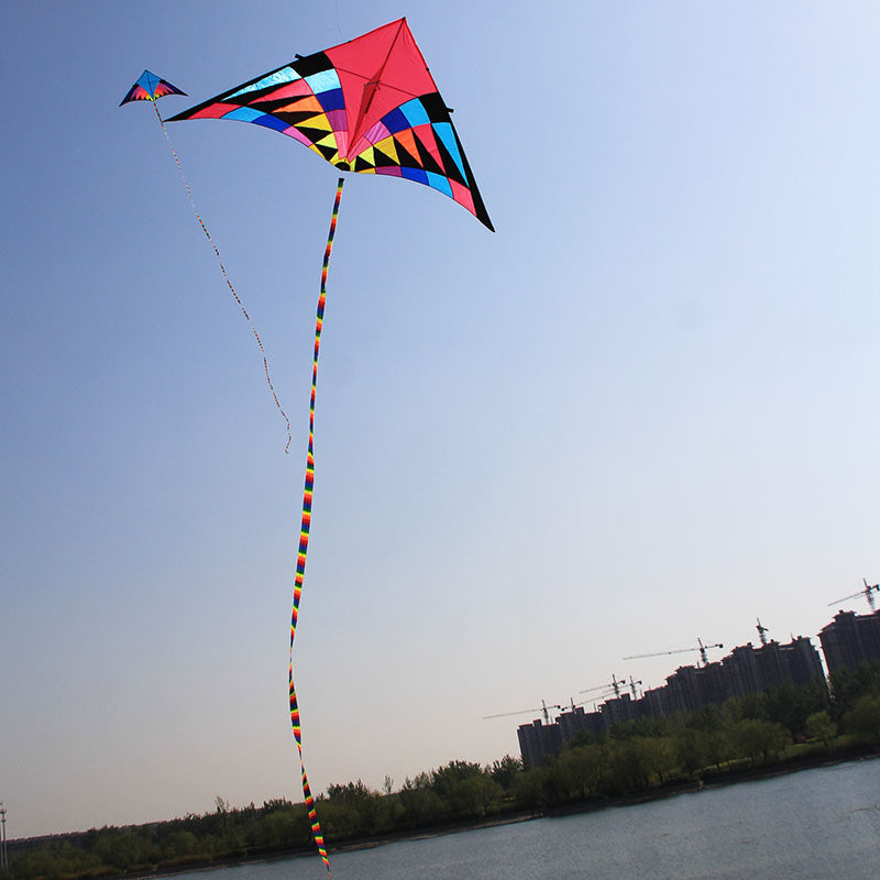 风筝巨型平双横杆大型三角妖姬潍坊比赛长尾风筝