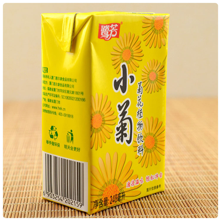 福建包邮厦门惠尔尔康鹭芳小菊整箱24盒248ml茶饮料