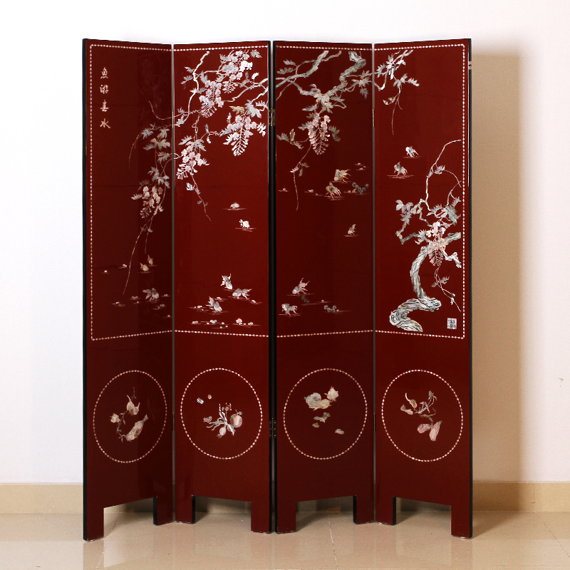 扬州漆器厂平磨中式屏风隔断折叠客厅玄关墙移动折屏办公室屏风