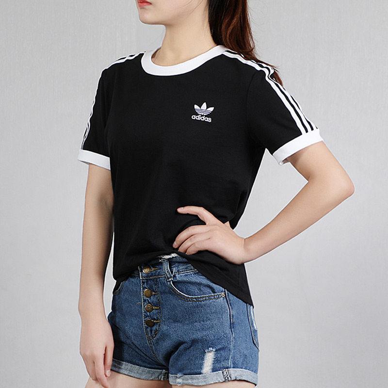 迪达斯三叶草短袖女装2022夏季新款宽松圆领休闲半袖运动t恤