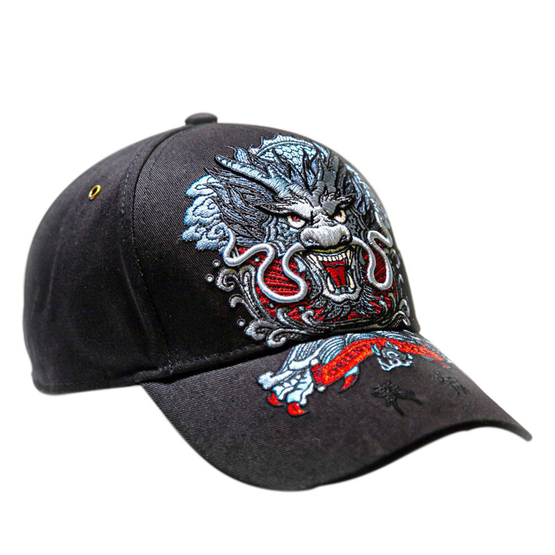 deniso中国龙帽子棒球帽刺绣个性潮流百搭显脸嘻哈帽子