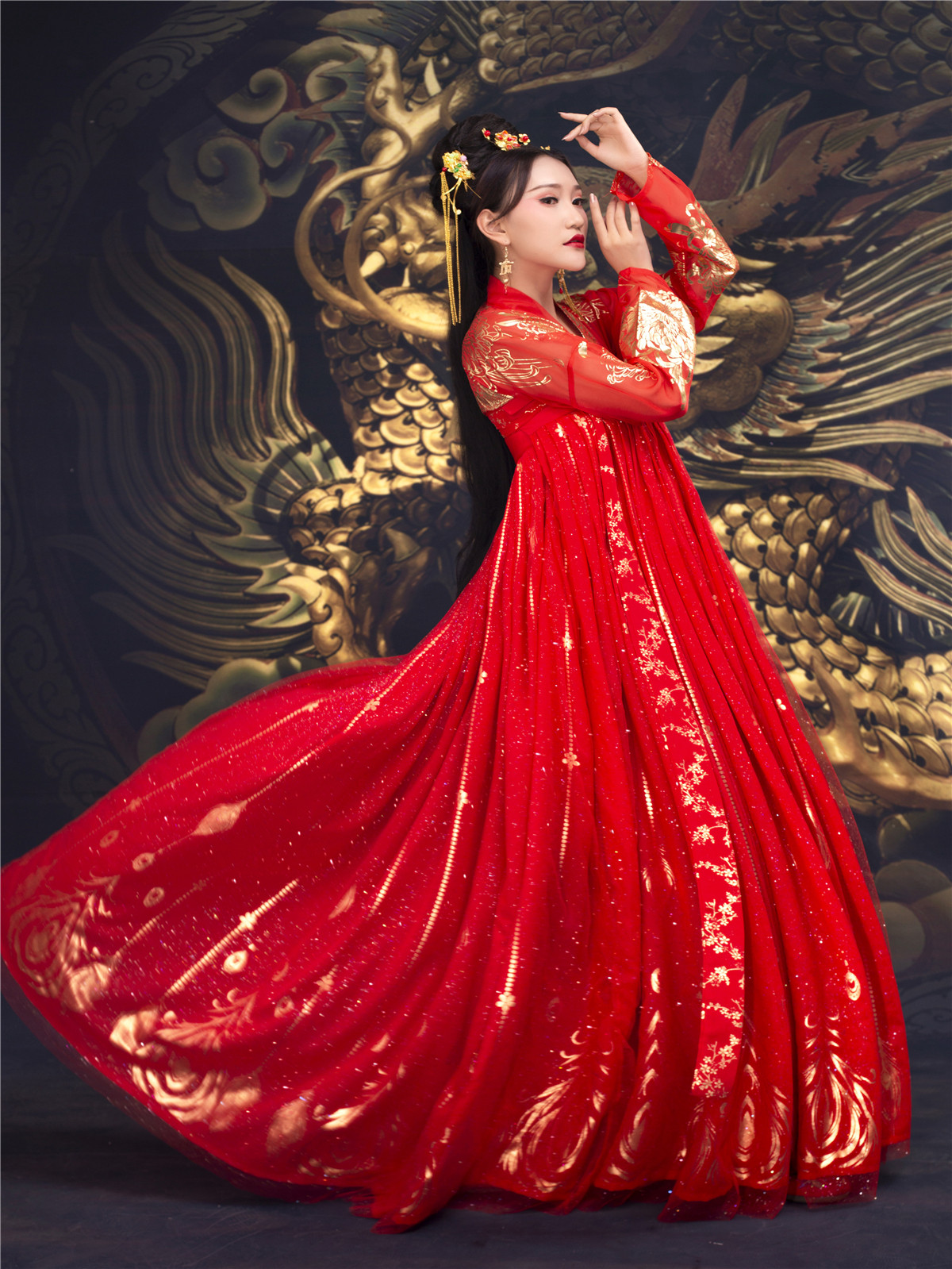 【芸兰阁—翎星】原创汉服女齐胸襦裙女汉服仙女红色非古装