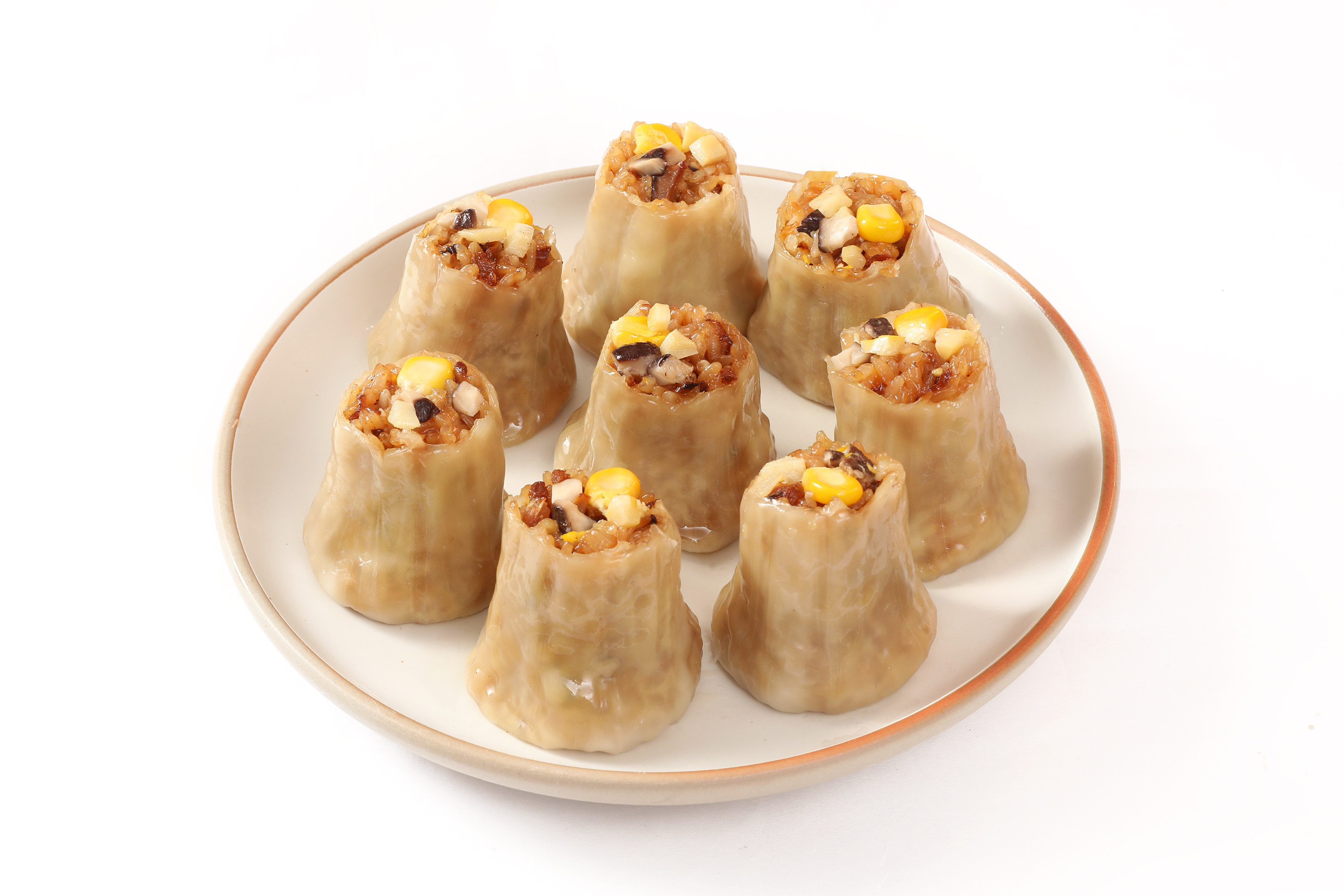 梦幻三鲜素烧低卡香菇玉米早餐速食糯米手工烧麦