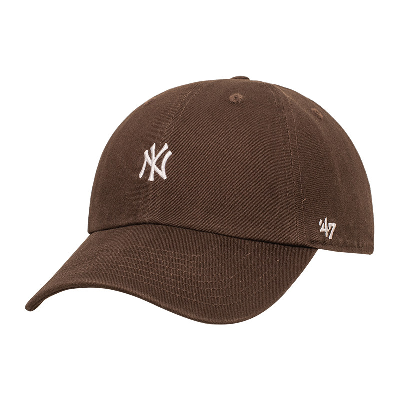 47brand巧克力色帽子女秋冬软顶ny小众ins棒球帽帽子