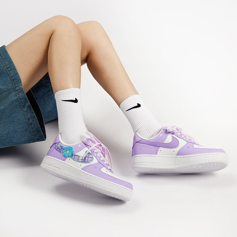 nike黛拉jk可爱蓝紫白蓝紫星黛露史air新款板鞋