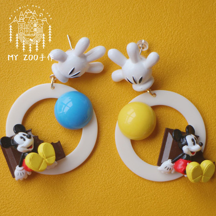 米老鼠米奇原创耳钉包邮迪士尼系列手作可爱玩具耳环