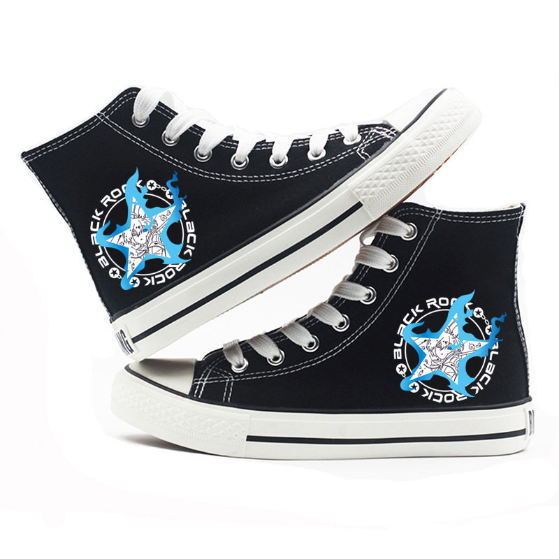 黑岩射手休闲帆布布鞋brs初音动漫周边男女女学生帆布鞋