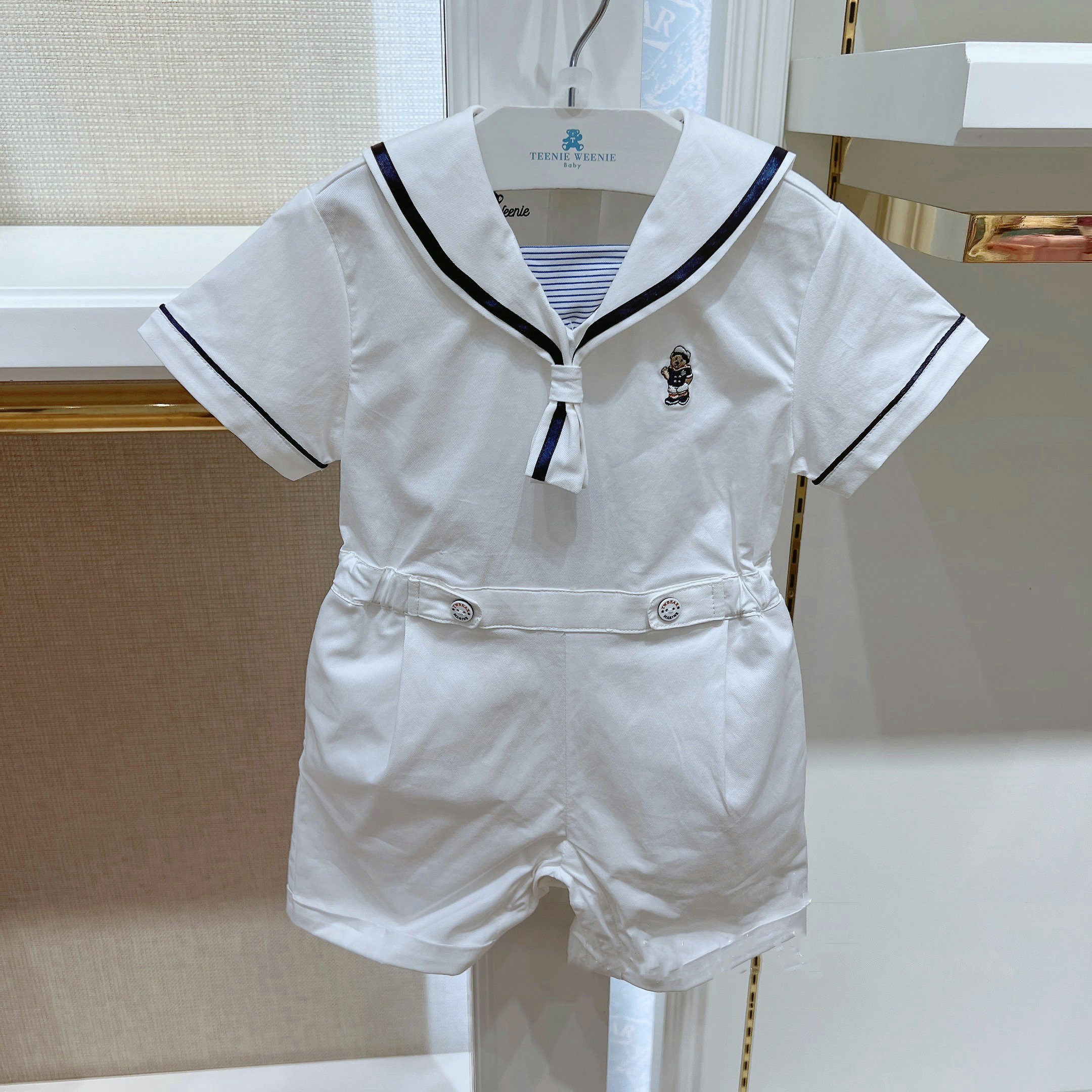 夏款tw小熊童装男童中小小童婴童海军风短袖t恤