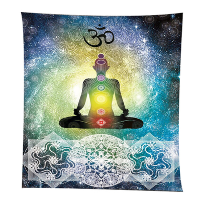 七脉轮瑜伽打坐挂布冥想能量ins背景布客厅卧室装饰布拍照大墙布