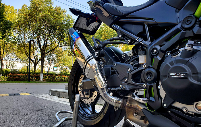 trickstarkawasaki川崎z900ewc不锈钢烧蓝全段排气管梦幻星