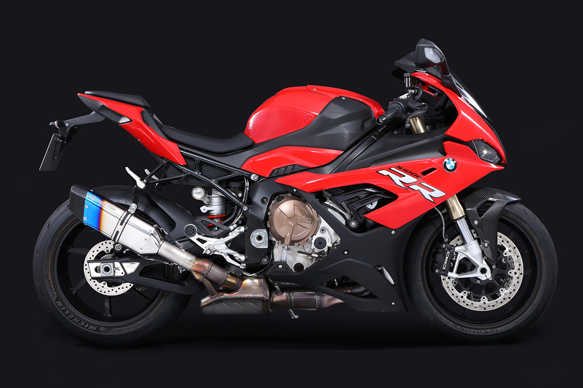trickstarbmw宝马s1000rrewc不锈钢烧蓝尾排气管梦幻摩托车排气管