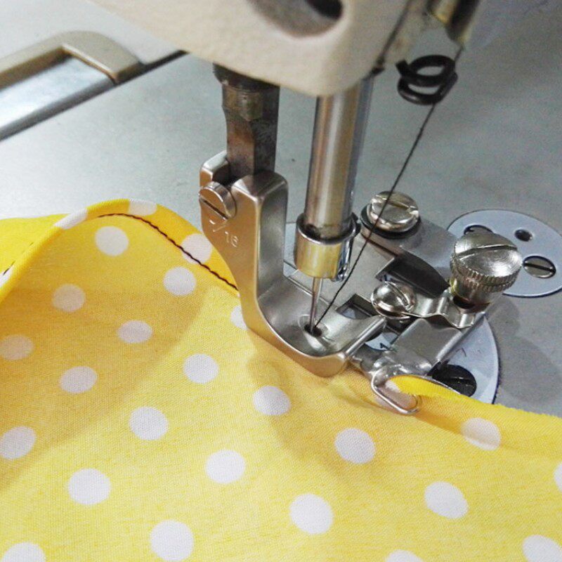 卷边压脚平车雪纺面料弧形拉筒工业真丝缝纫机配件