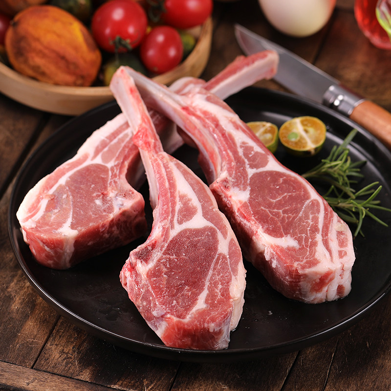 内蒙古法式羊排新鲜羊小排羊肋排小切羊扒羔羊羊肉生羊排