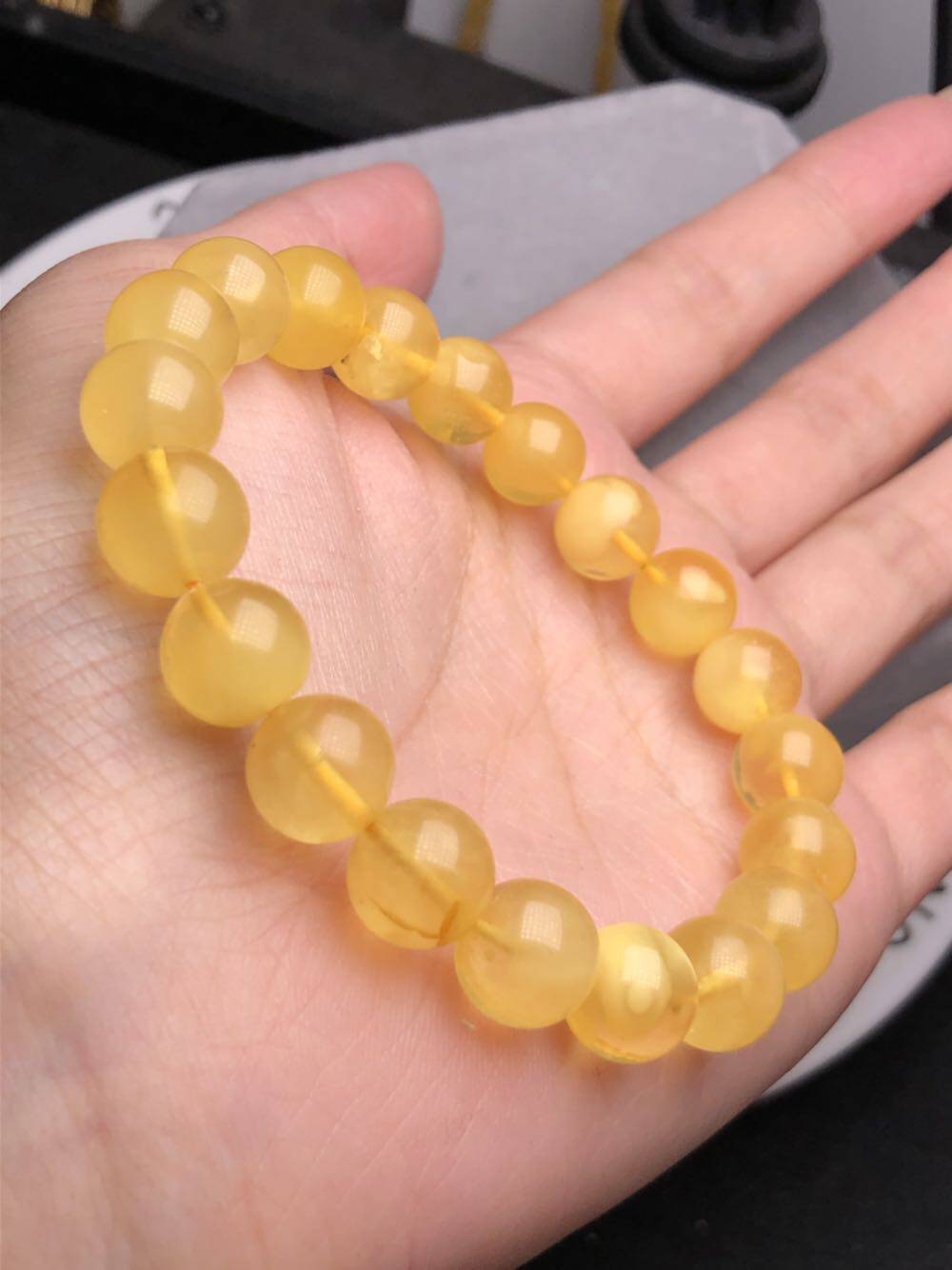 手链蜜蜡天然琥珀金绞蜜半珀半蜜优化原矿简单手饰