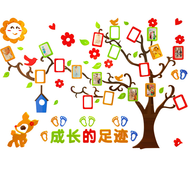 儿童房装饰大树照片墙贴纸幼儿园主题墙环境布置贴画宝宝卧室墙贴