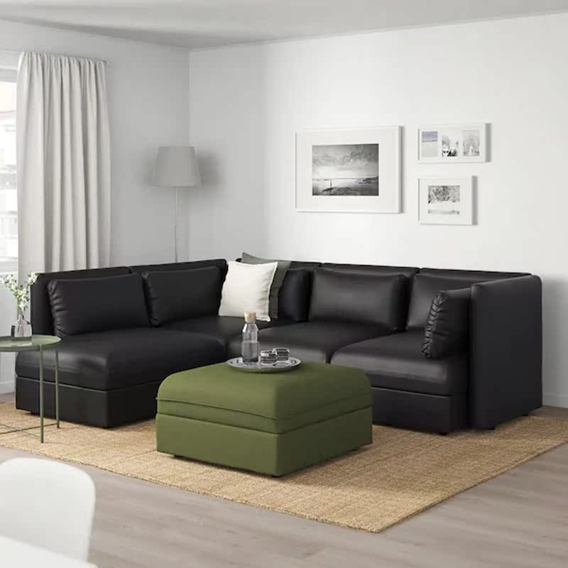 小强ikea宜家代购vallentuna瓦伦图意休闲轻奢设计皮布沙发