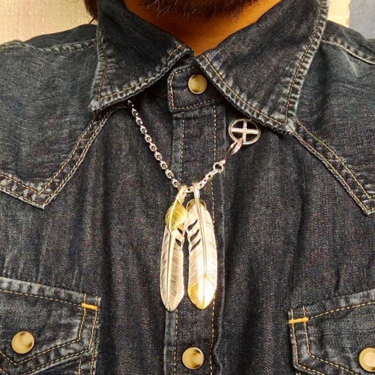 日本潮牌高桥吾郎余文乐同款羽毛项链男女个性复古吊坠嘻哈配饰品