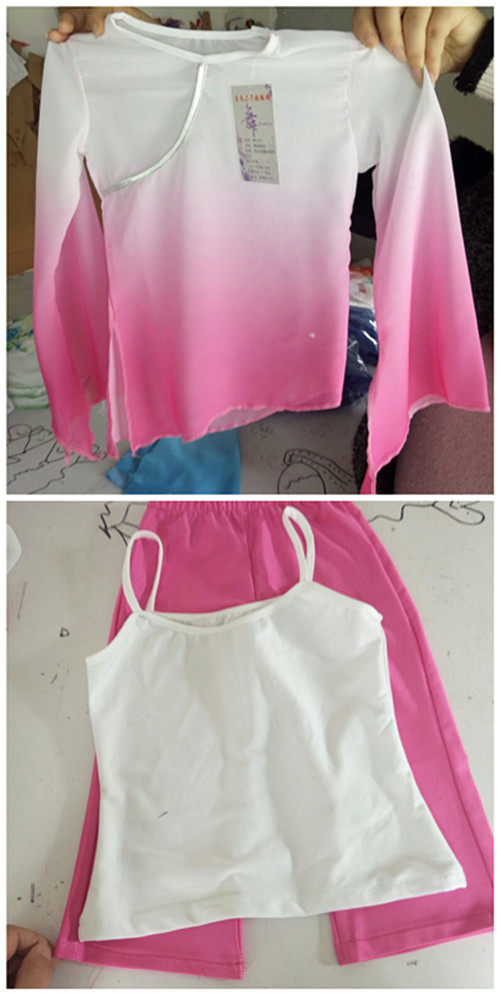 小荷风采儿童青莲舞蹈演出服古典舞练功服上衣渐变色民族舞表演服