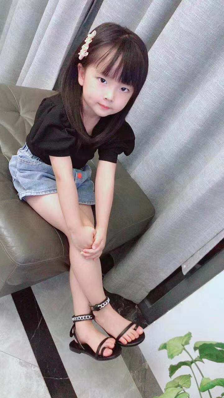 凉鞋2022网红女童新款罗马鞋套绑带时尚两穿凉鞋