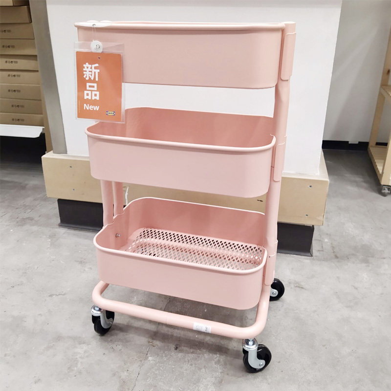 ikea宜家拉舍手推车购物车厨房浴室推车可移动置物架家用收纳手推车