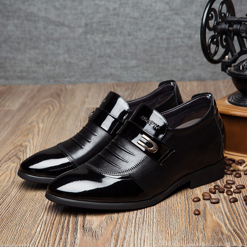 男士商务增高鞋10cm皮鞋英伦真皮隐形内增高男鞋8cm高跟鞋男婚鞋