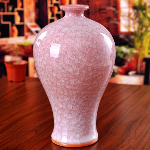 景德镇陶瓷器仿古官窑冰瓷开片花瓶现代家居饰品工艺品花瓶