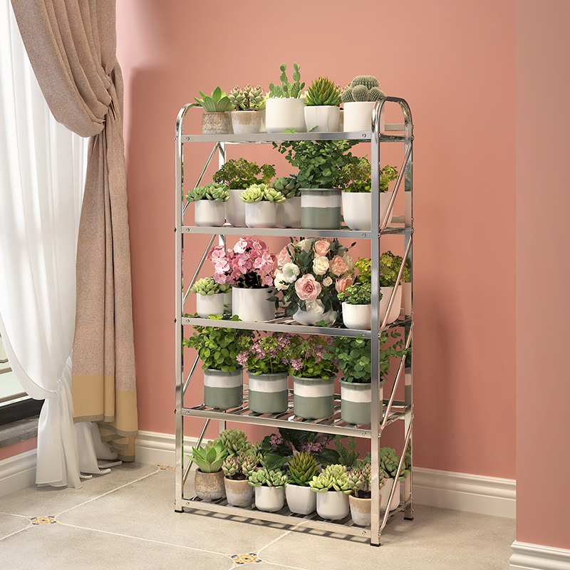 立式不锈钢方管花架室内外阳台多肉绿萝装饰盆栽花架