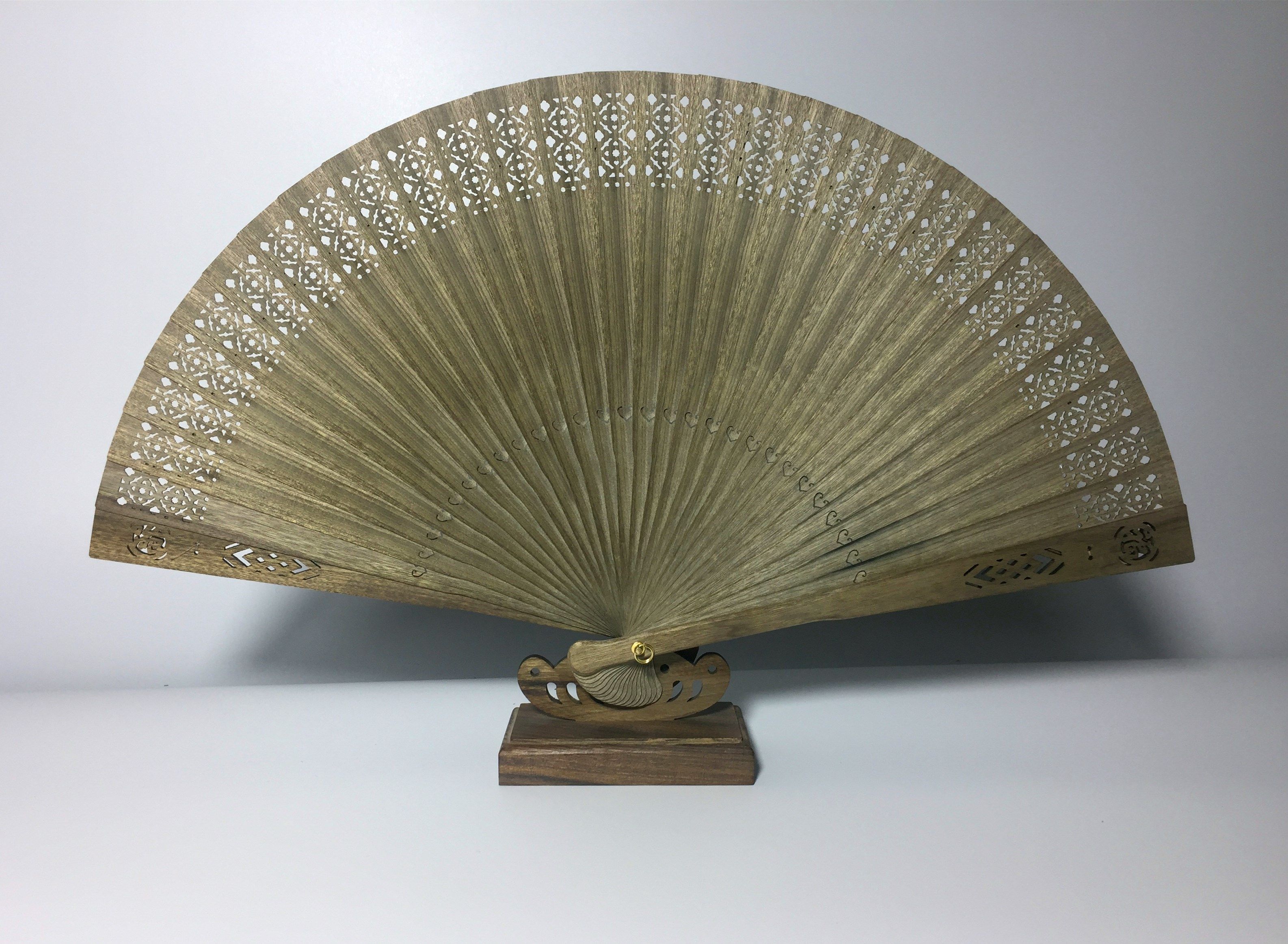 扇子金丝阴沉楠木苏扇小叶桢楠镂空古风传统木雕