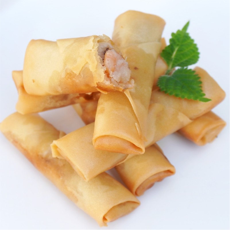 春卷虾仁亚洲渔港鲜虾裹粉半成品西式小吃50枚虾类制品