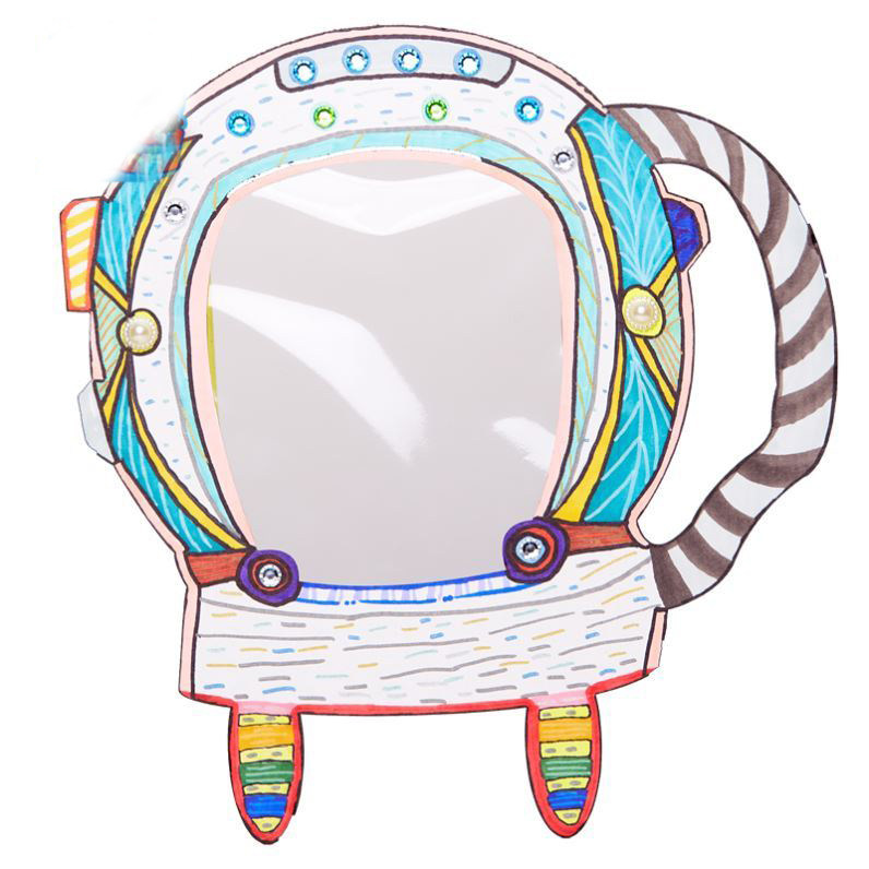 小小宇航员手工diy头盔涂鸦填色幼儿园创意绘画其他手工制作
