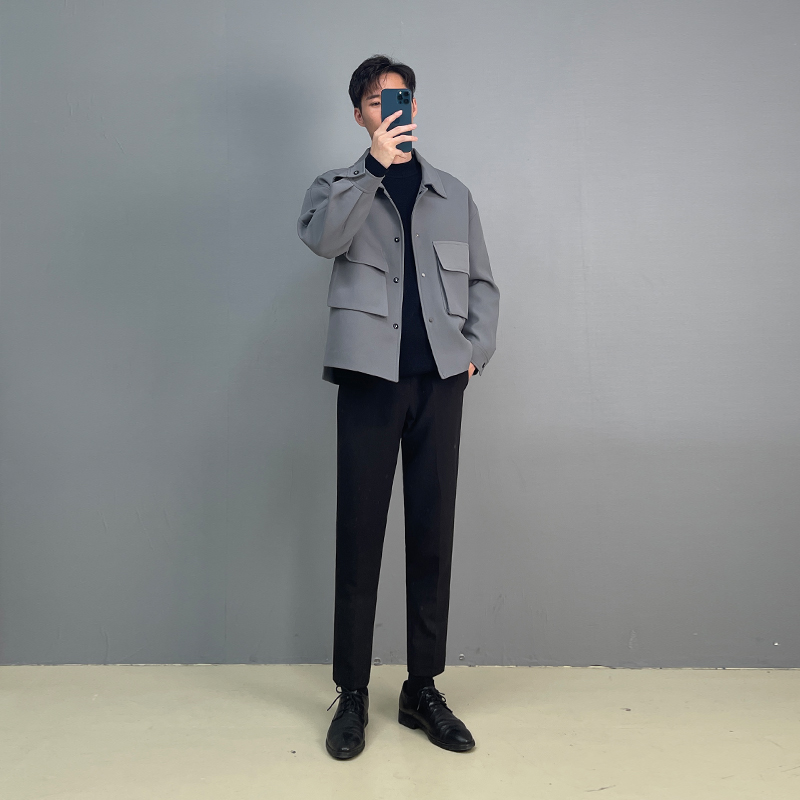 2022春季新款夹克男士短款休闲西装轻熟风男装外套男春秋上衣翻领