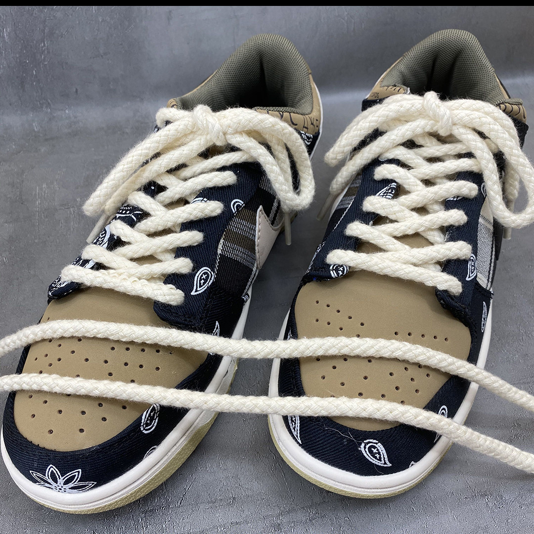 鞋带空军一号ts联名sbdunklow腰果7mm棉麻米白麻绳鞋带