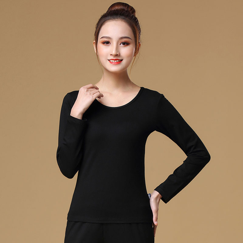 舞蹈现代现代舞服装练功长袖上衣黑色形体训练现代舞服装