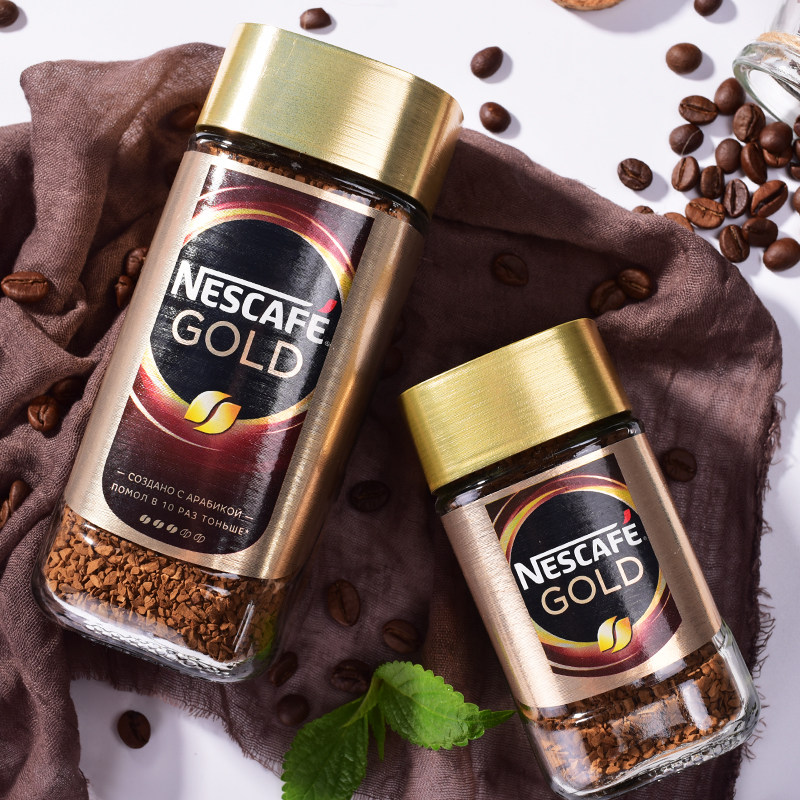 俄罗斯进口nescafe雀巢gold金牌蔗糖添加加速冻干速溶咖啡