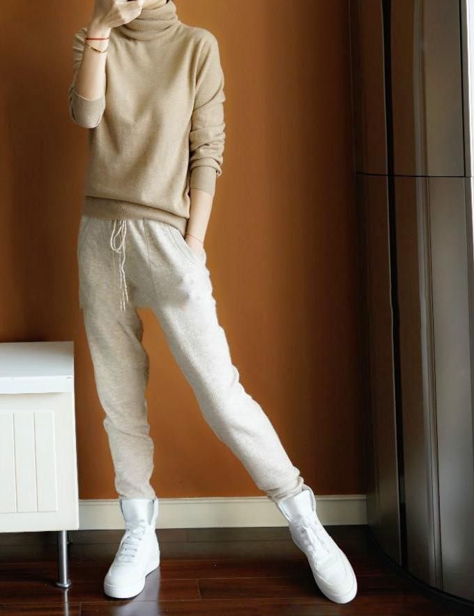 毛裤外穿针织羊毛休闲长裤秋冬运动羊宽松小脚休闲裤