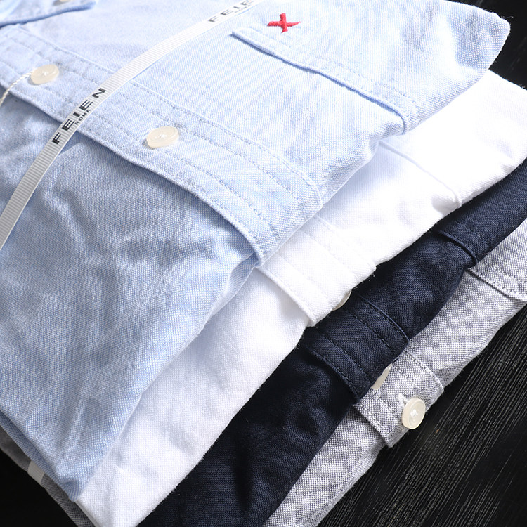 外贸布补丁衬衫长袖补丁肘贴男士纺贴牛津全棉衬衫