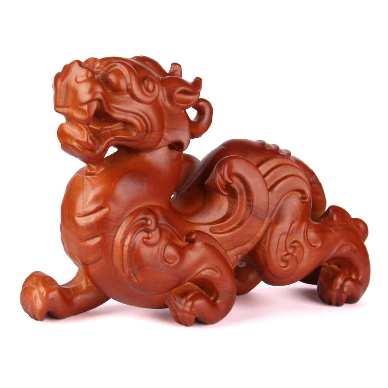 桃木貔貅摆件实木雕刻工艺品木雕